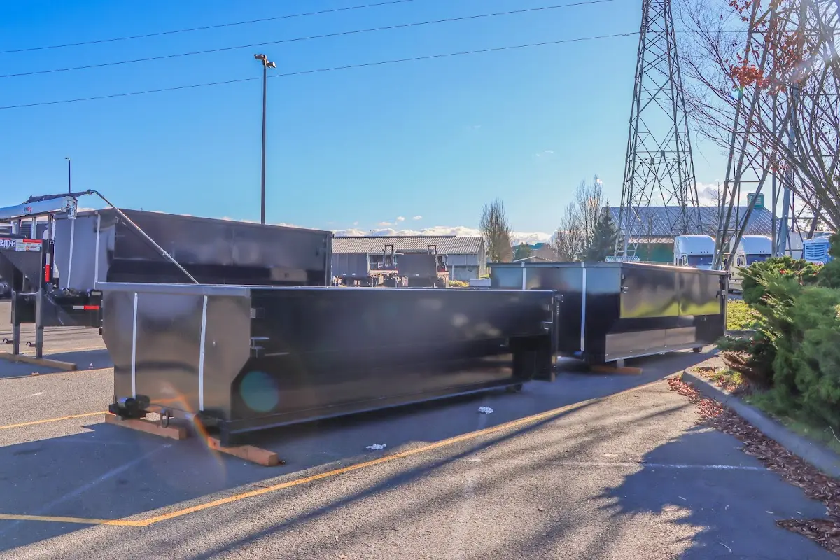 Roll-off dumpster ready for waste disposal at job site for Commercial Dumpster Rental in Keyes